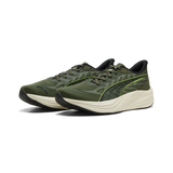 Zapatillas Puma DARTER PRO 2 312587-21 verde oliva con detalles lima, vista frontal