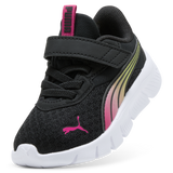 Zapatillas PUMA Flexfocus Modern 313849 negras con detalles rosa - vista lateral con cierre de velcro