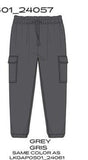 Pantalón niña Losan bolsillos cargo 24057 gris oscuro