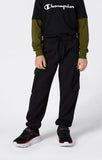 Pantalón niños Champion bolsillo CARGO y puño 307331 negro - Puber Sports