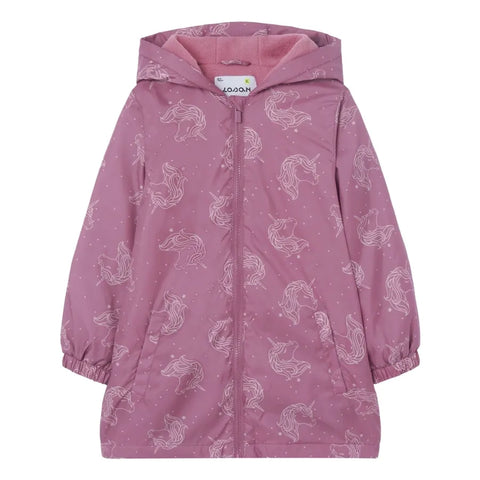 Parka niña Losan nylon y polar UNICORNIO 24004 Rosa