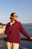 Polar mujer SLX Sport Luxury liso granate con pinza | Cuello alto | 100% poliéster