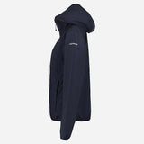Chaqueta Icepeak Pensacola marino vista lateral con capucha y bolsillo con cremallera
