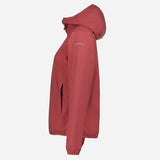 Chaqueta Icepeak Pensacola rosa vista lateral con capucha y bolsillo con cremallera