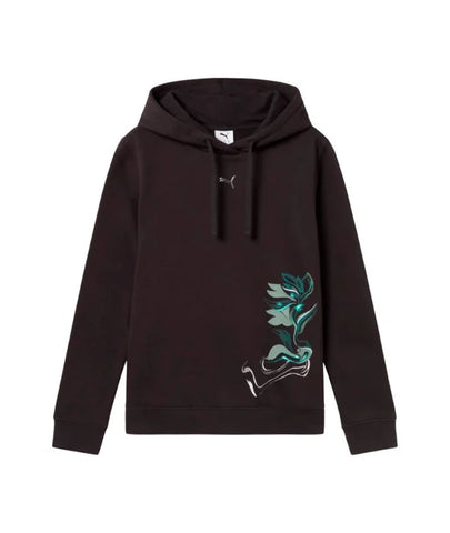 Sudadera mujer Puma FLOWER GRAPHIC capucha 693302 01 negro
