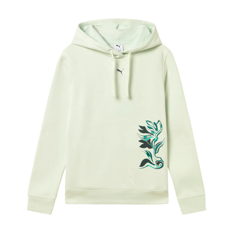 Sudadera mujer Puma FLOWER GRAPHIC capucha 693302 46 verde claro