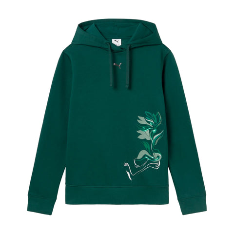 Sudadera mujer Puma FLOWER GRAPHIC capucha 693302 75 verde