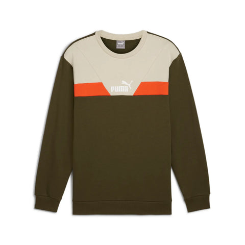 Sudadera hombre PUMA POWER COLORBLOC cuello redondo 681733 70 kaki