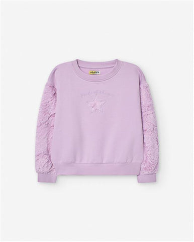 Sudadera niña Losan con pelo en mangas 24032 lila