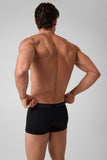 Bóxer Guess Joe Trunk negro visto por detrás con cintura elástica con logo