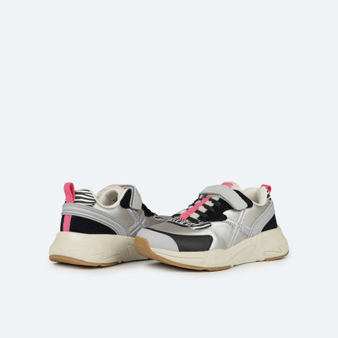 Zapatillas niña Munich velcro Mini track 8890 099 plateada