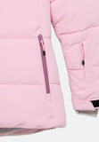 Detalle de bolsillos con cremallera del anorak Icepeak LORIS JR rosa
