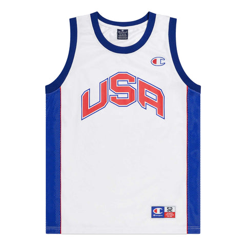 Camiseta CHAMPION basquet sin mangas USA 219745 WW Blanco