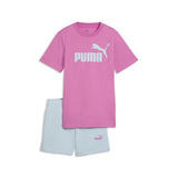 Conjunto Puma Niña verano Camiseta y Pantalón Corto 686307 Rosa y azul claro - Puber Sports