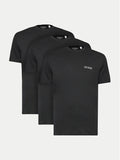 Pack de 3 camisetas Guess negras de hombre con cuello redondo y logo en el pecho