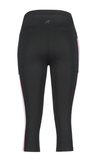 Malla Pirata Rukka 3/4 Mouru con Estampado Lateral – Mujer (Negro/Rosa) 79775 - Puber Sports