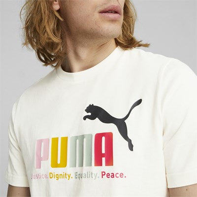 Camiseta hombre PUMA ESS+ Logo MULTICOLOR 677170 53 blanco