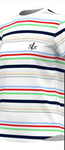 Camiseta mujer SLX rayas de colores 6411 blanca