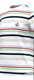 Camiseta mujer SLX rayas de colores 6411 blanca