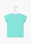 Camiseta niña Losan Mer-mazing lentejuelas 216-1023 verde