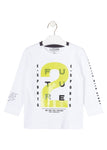 Camiseta niño manga larga Losan con print 225-1004AL blanco