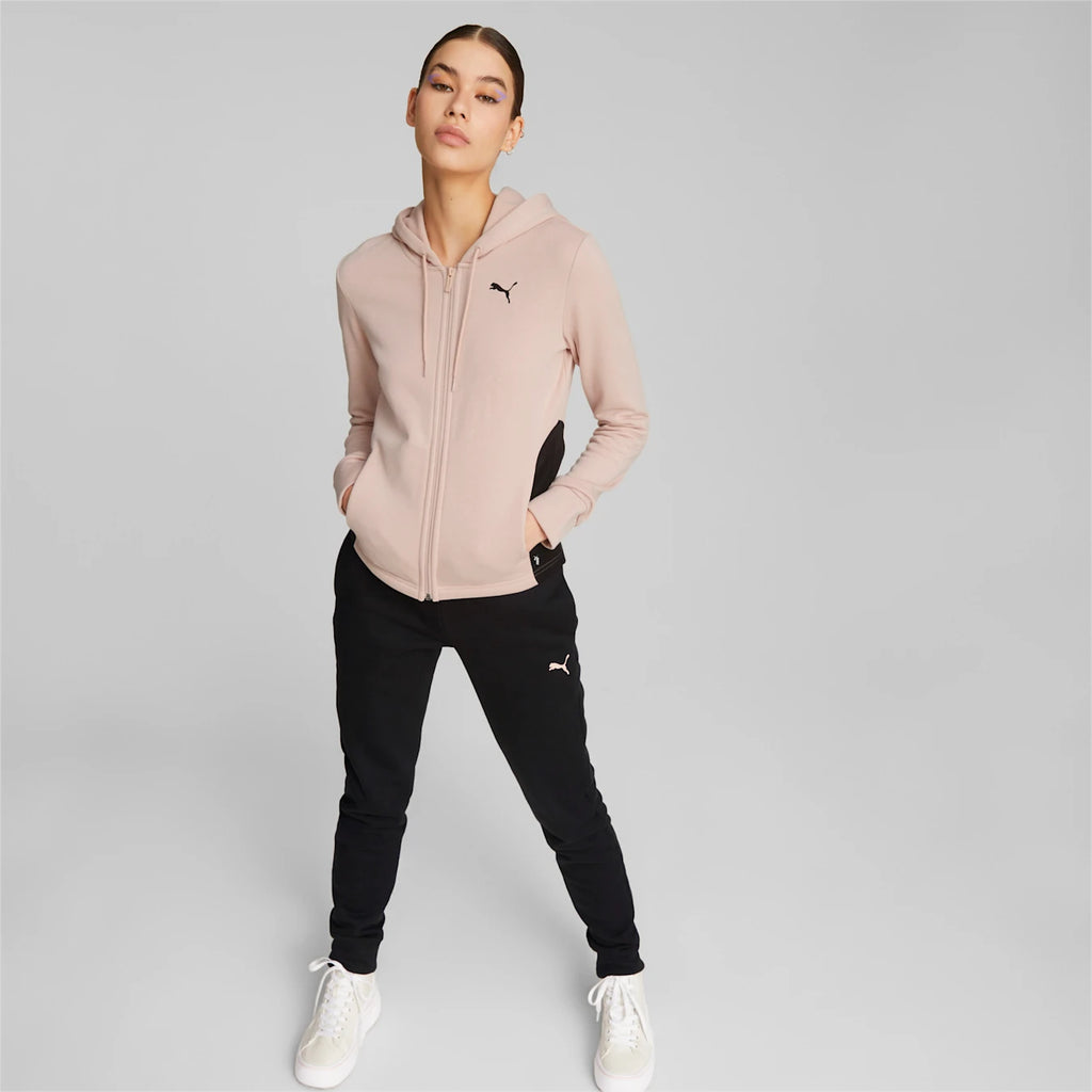 Pantalon chandal felpa deportivo Puma negro para mujer