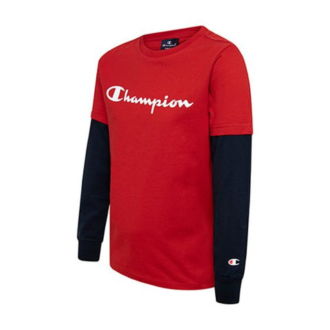 Camiseta niño CHAMPION manga larga LONG SLEEVE T-SHIRT 305367F21 roja