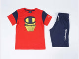 Camiseta + short niño Champion 305217 rojo - Puber Sports