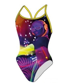 Bañador natación mujer Ras Disco Active T1300 multicolor - Puber Sports