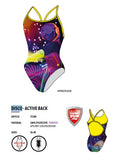 Bañador natación mujer Ras Disco Active T1300 multicolor - Puber Sports