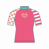 Bañador natacion niña Camiseta lycra Ras playa kuki T15017 54 rosa - Puber Sports