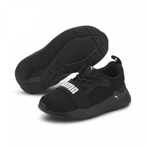 Zapatillas niño PUMA WIRED RUN PS y INFANT 374216 y 374217 negro