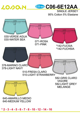 Short niña Losan punto liso C06-6E12AA 4 colores