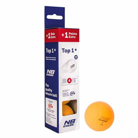 PING PONG CAJA 3+1 PELOTAS ENEBE TOP 1* 845496 NARANJA - Puber Sports