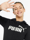 Sudadera niña PUMA logo plateado fullzip 846959 negro