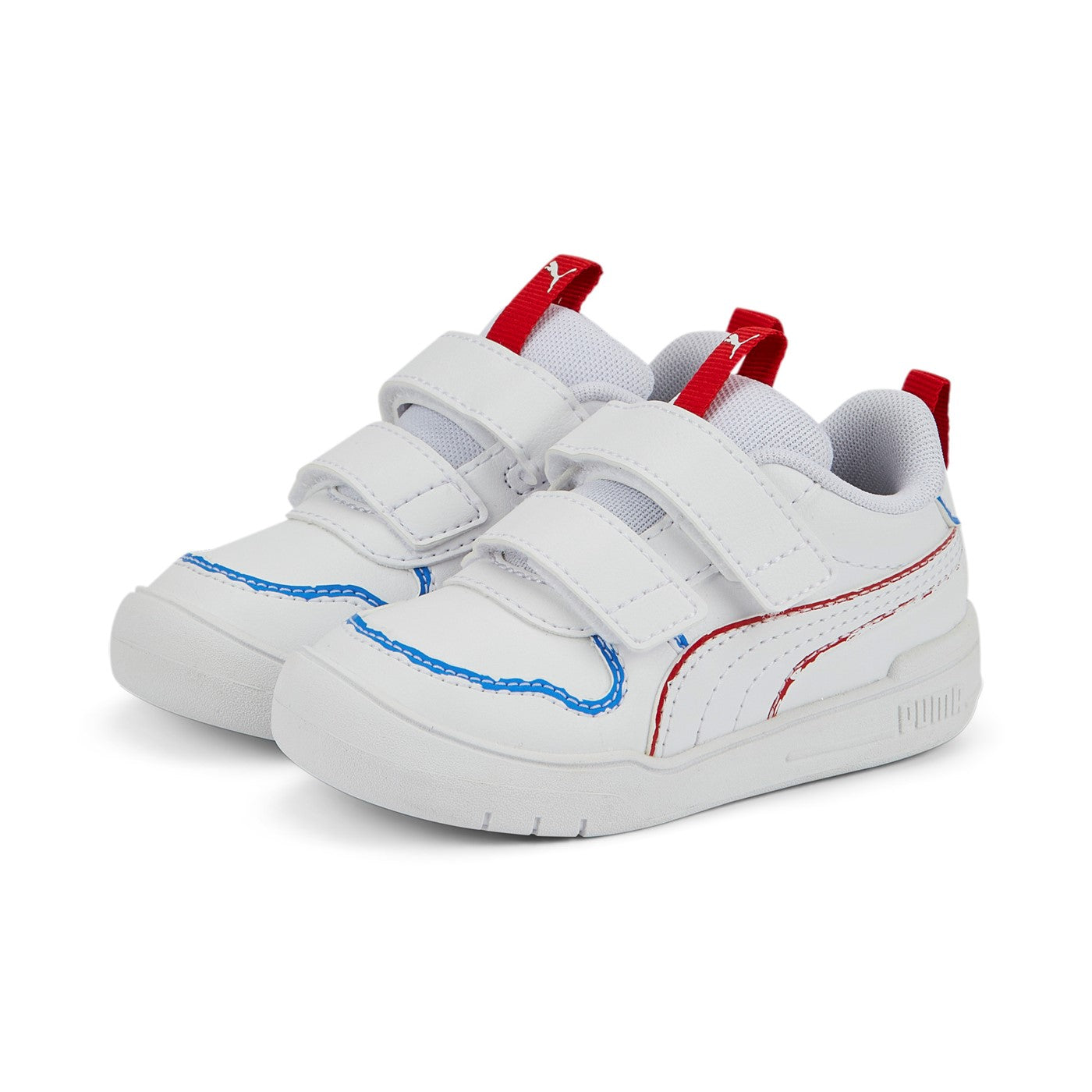 Zapatillas velcro fútbol sala infantil Puma TRUCO III V JR blanco